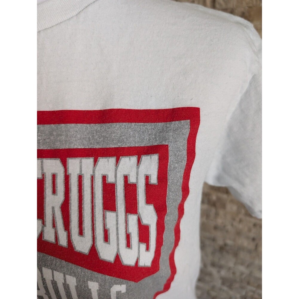 Bucking Bulls Cowboy T Shirt Short Sleeve Tee Youth M 10-12 White Red Cotton - Picture 10 of 11